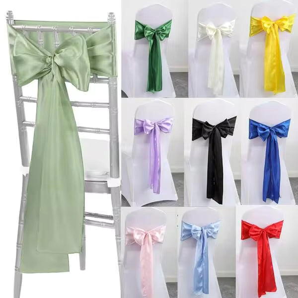 10 Pieces Wedding Satin Chair Belt Chair Decoration Bow Design Chair Ribbon Tie Back Is Suitable For Wedding Banquet Parties, Activity Supplies, Home Decoration, Can Be Used For Christmas Crafts, Dance Dress, Organza Bags, DIY Crafts, Home Decoration